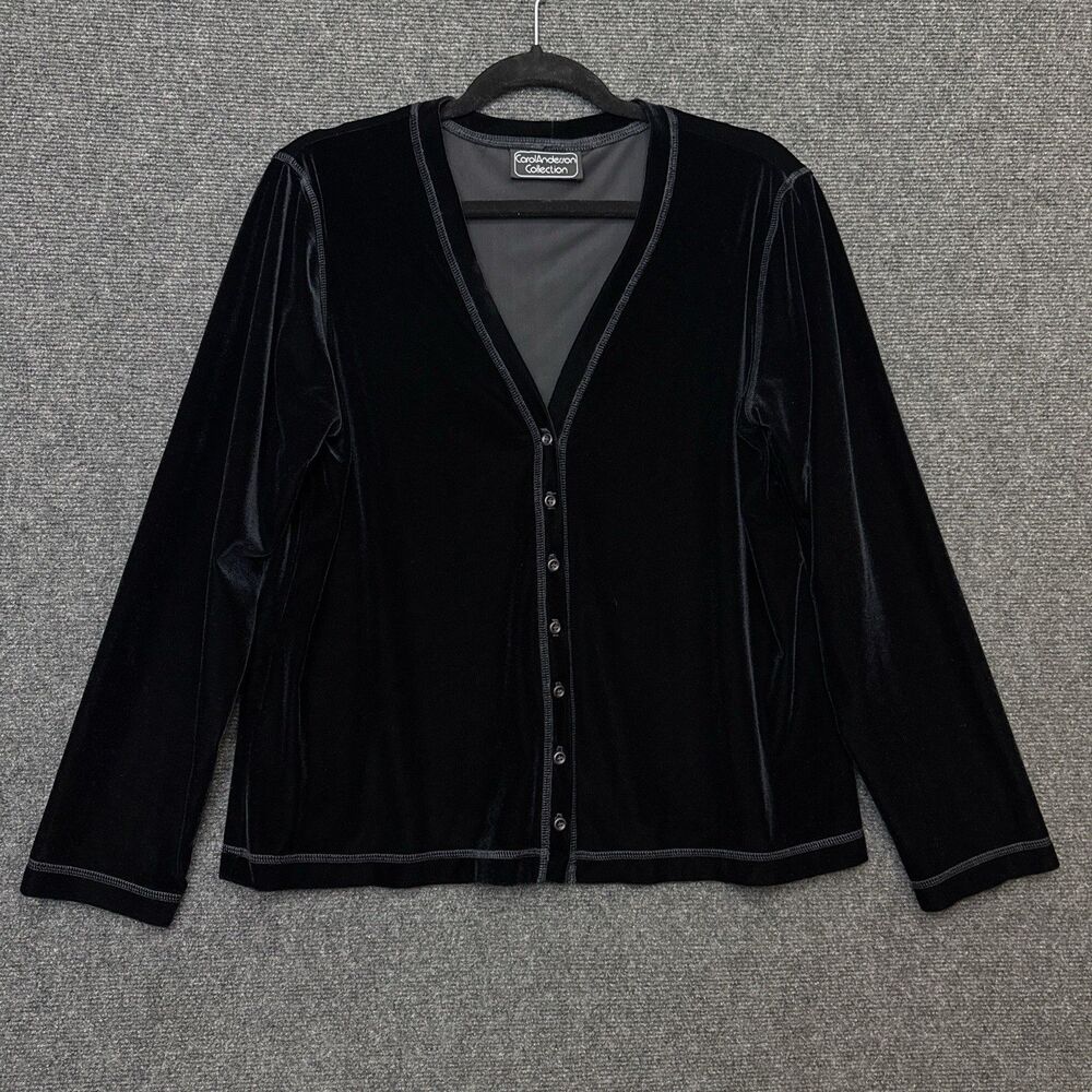 VTG Black Velvet 2-Piece Sleeveless Tank And Cardigan Goth Witch